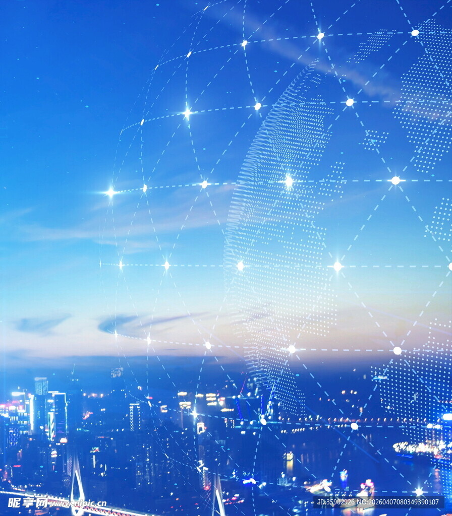 梦幻星空下的璀璨城市夜景