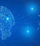 科技感蓝色大脑网络背景图