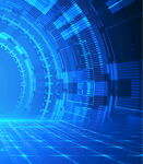 科技感蓝色未来隧道空间