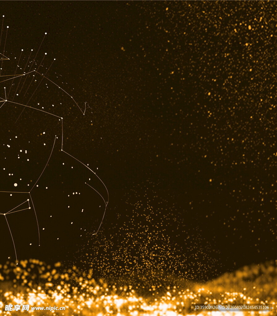 金色粒子星空梦幻背景