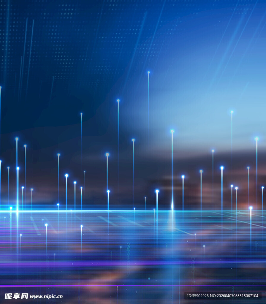 科技感未来城市光影景观