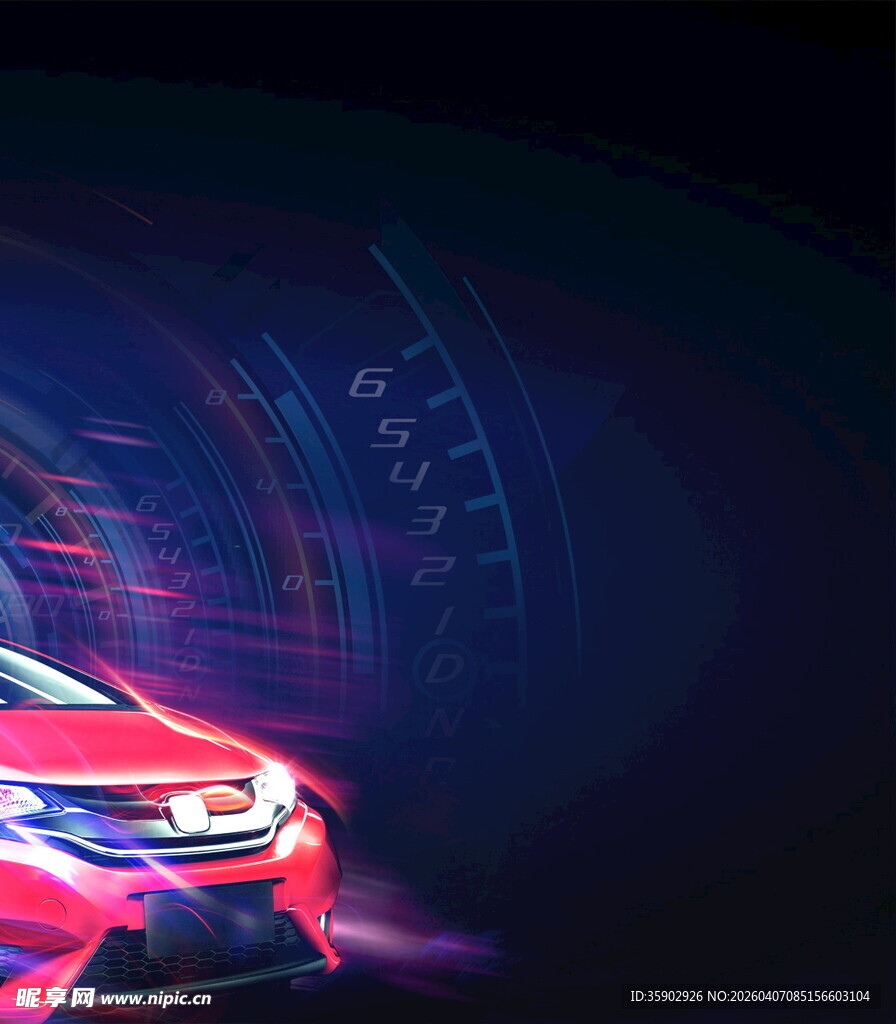 炫酷红色赛车疾驰瞬间