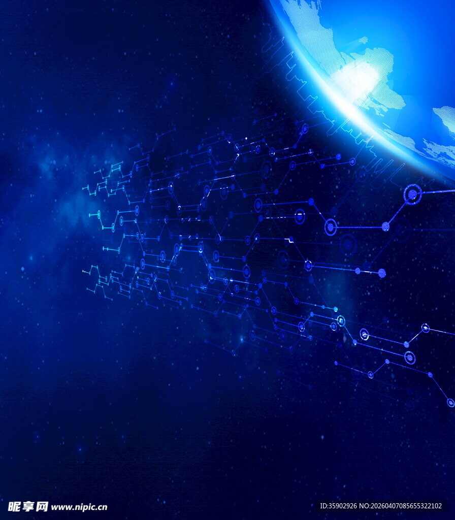 梦幻蓝色科技星空背景