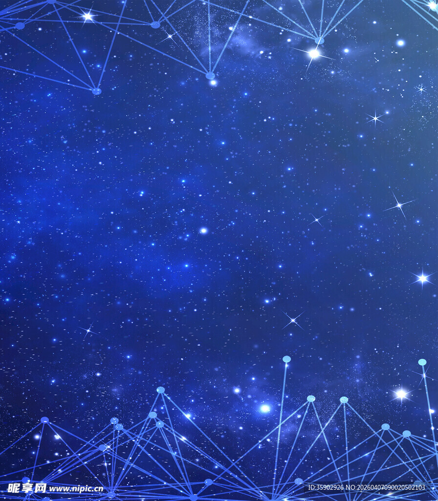 梦幻星空几何线条背景图