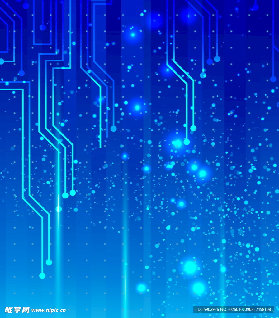 科技感蓝色电路背景图