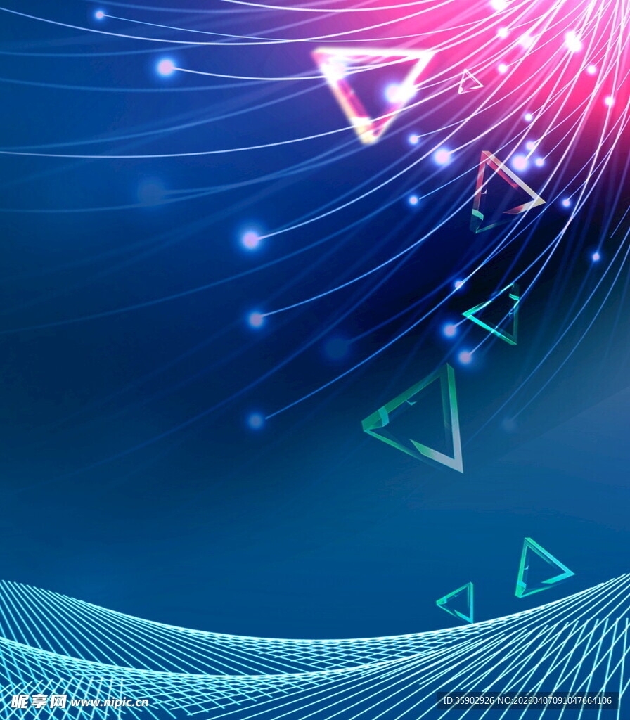 梦幻科技感几何线条背景图