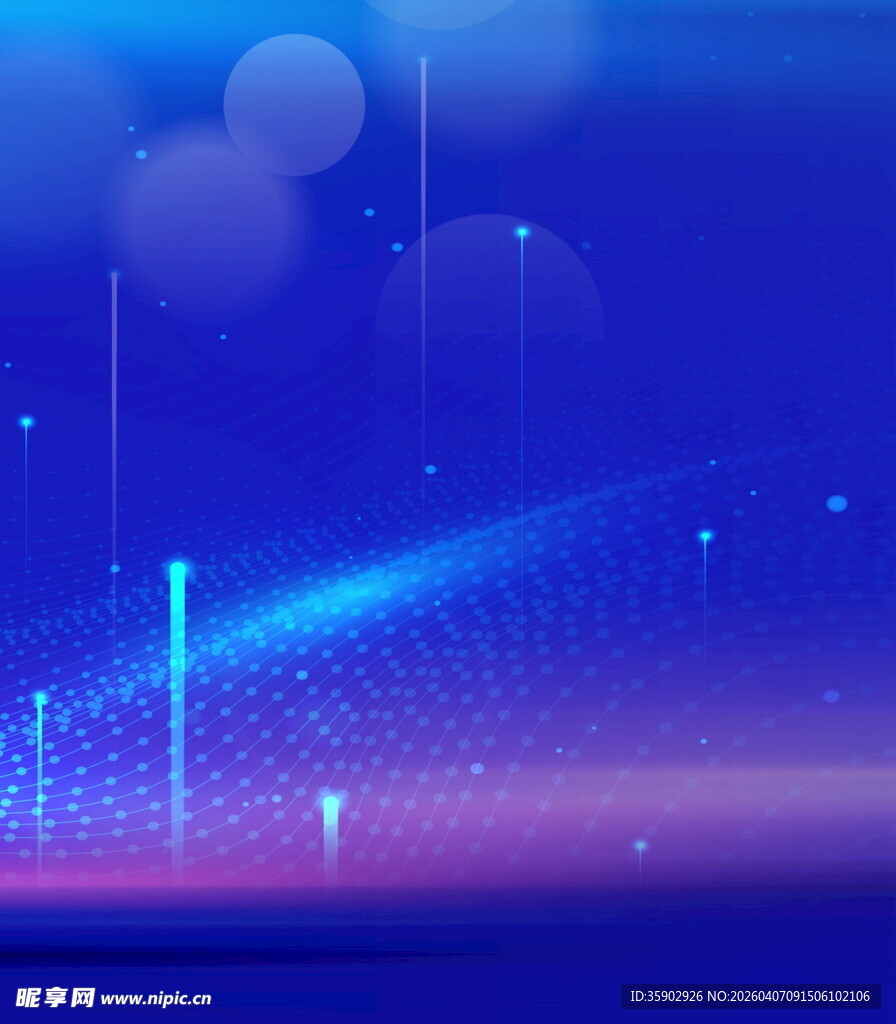 梦幻蓝紫色科技背景图