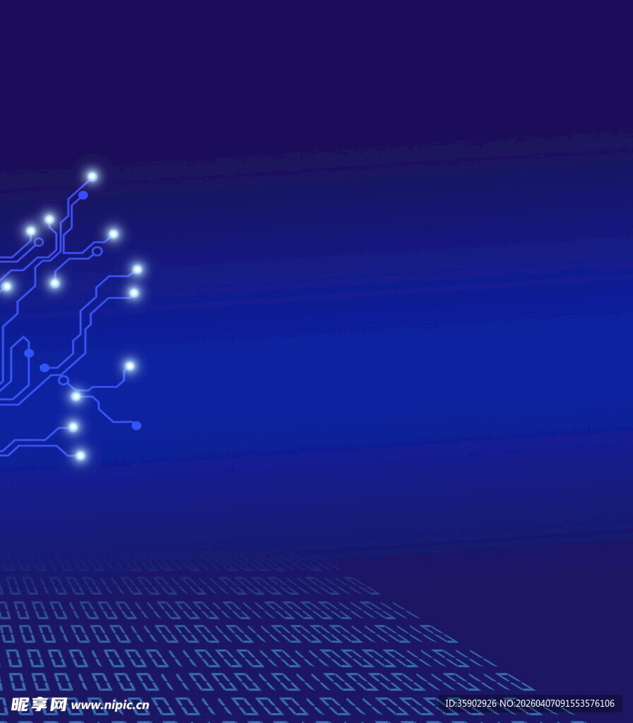 科技感蓝色电路背景图