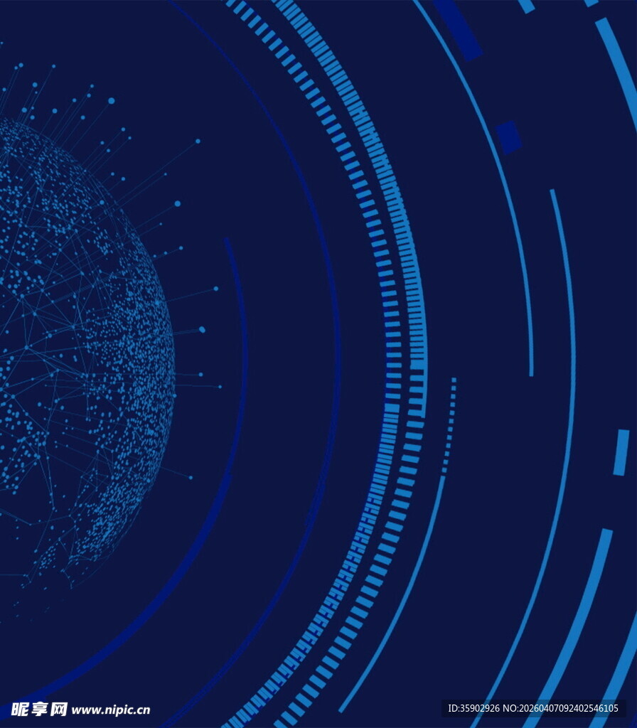 蓝色科技风抽象线条背景图