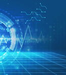 科技感蓝色数据波动背景图