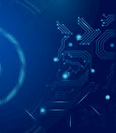 科技感蓝色电路背景图