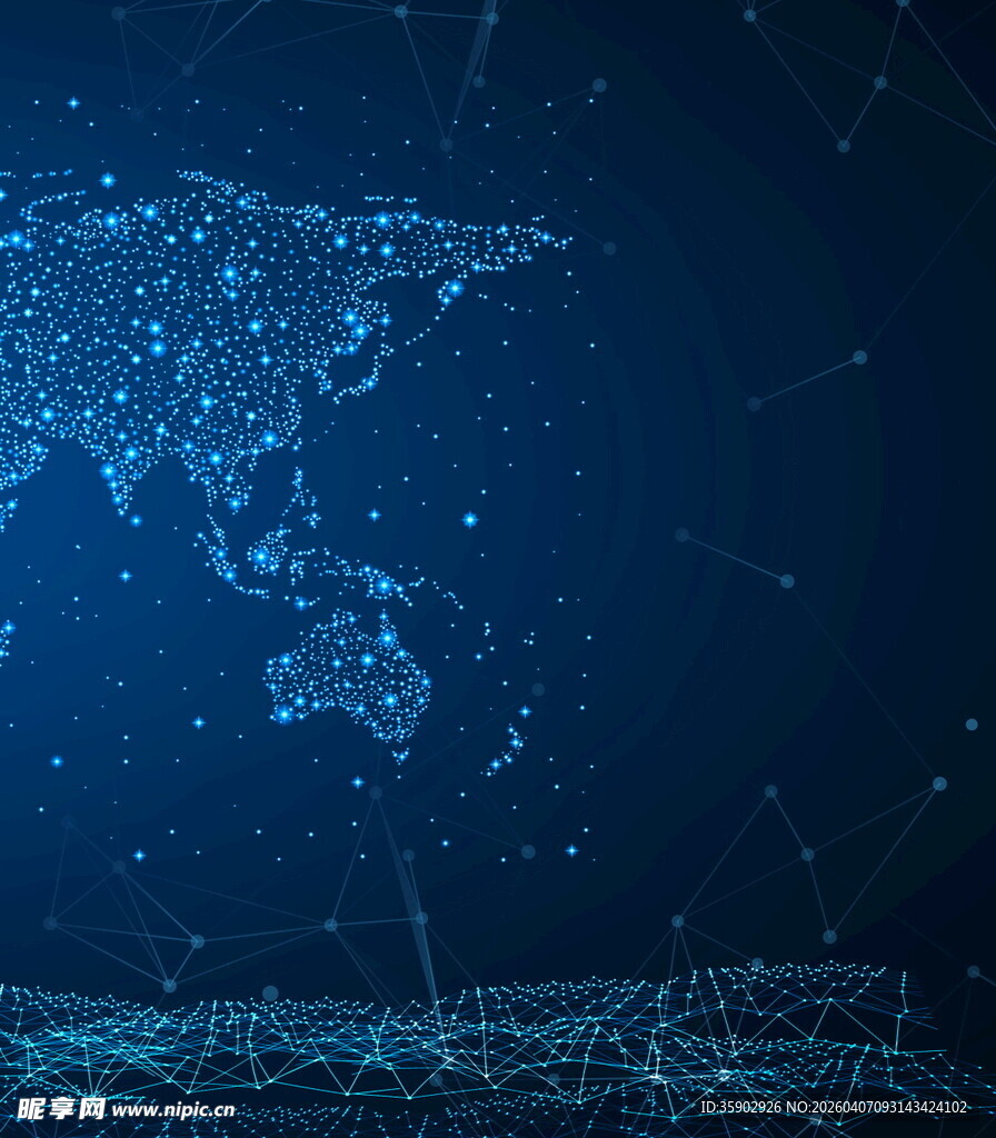 科技感全球网络数据背景图