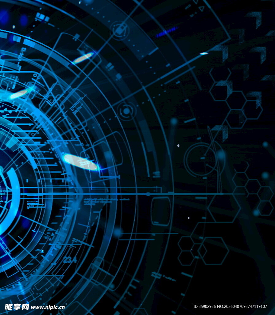 科技感蓝色数字界面背景