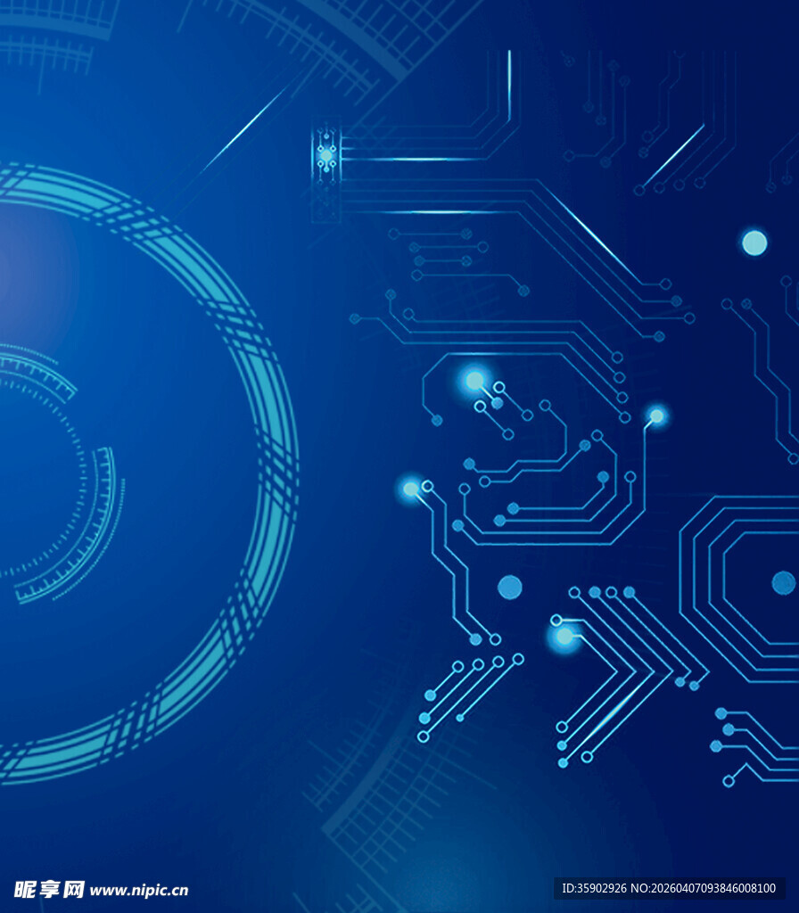 科技感蓝色电路背景图案