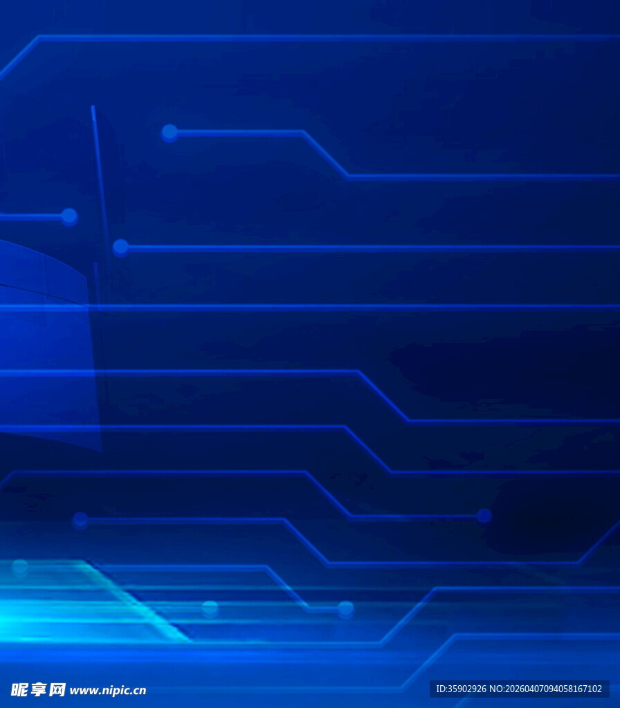科技感蓝色电路背景图