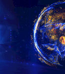 科技感地球光影特效画面