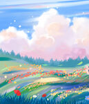 梦幻田园风光插画