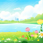 春日湖畔花草美景