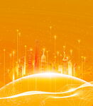 金色城市夜景抽象背景图