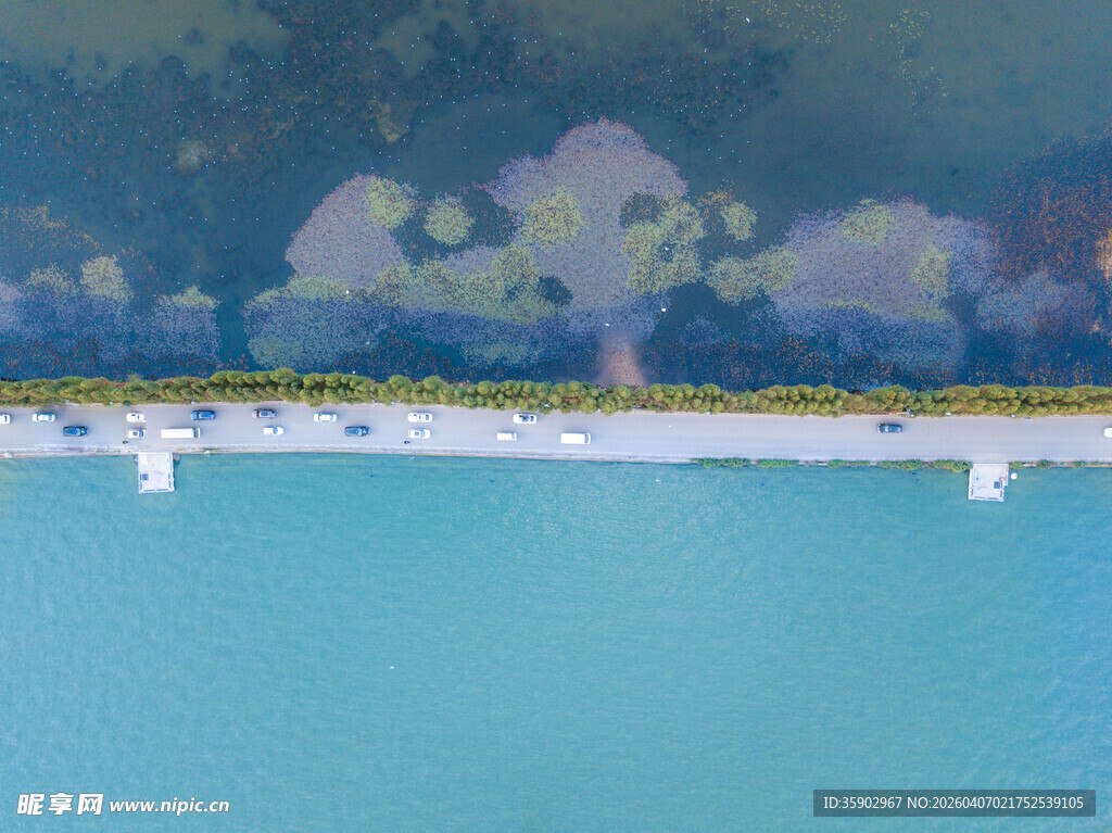 滇池环湖路宁静湖畔风景