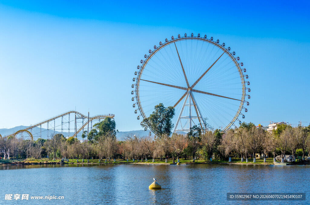 云南昆明大观公园冬日风光