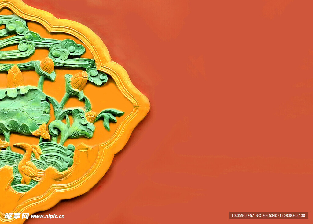 中式雕花装饰特写