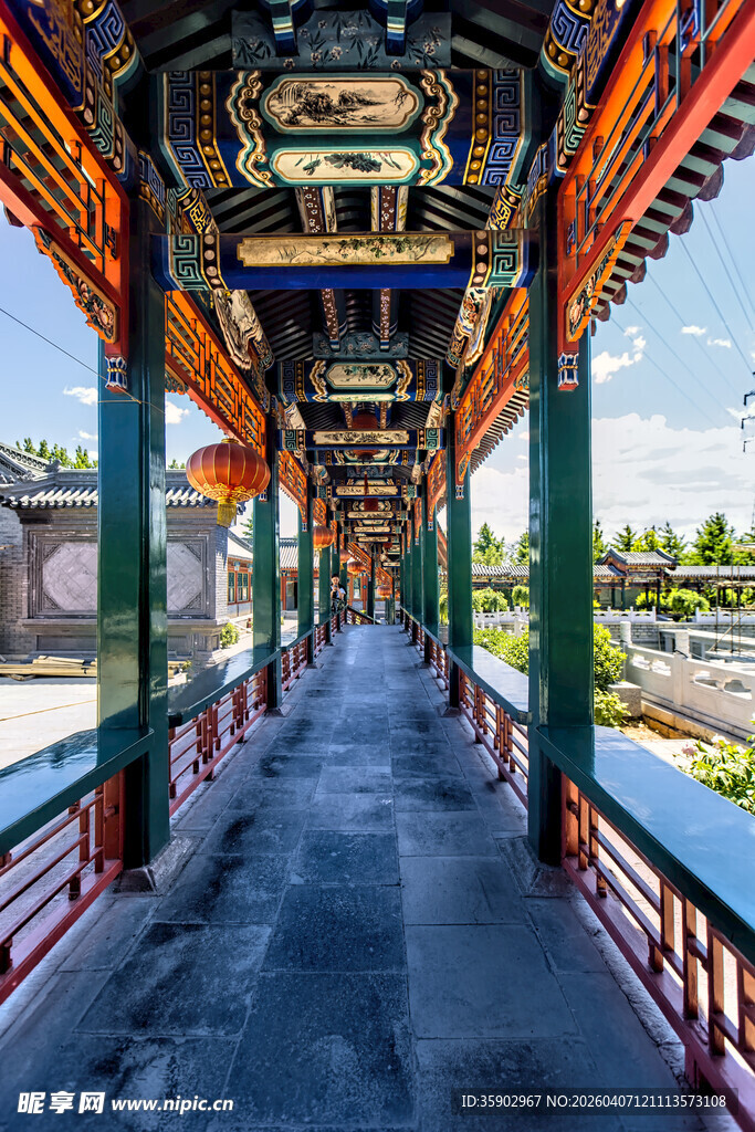 古典长廊尽显中式建筑之美