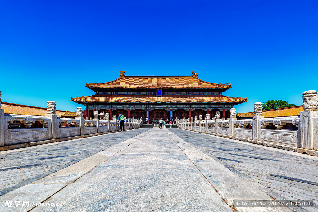 故宫宏伟宫殿前的开阔景观