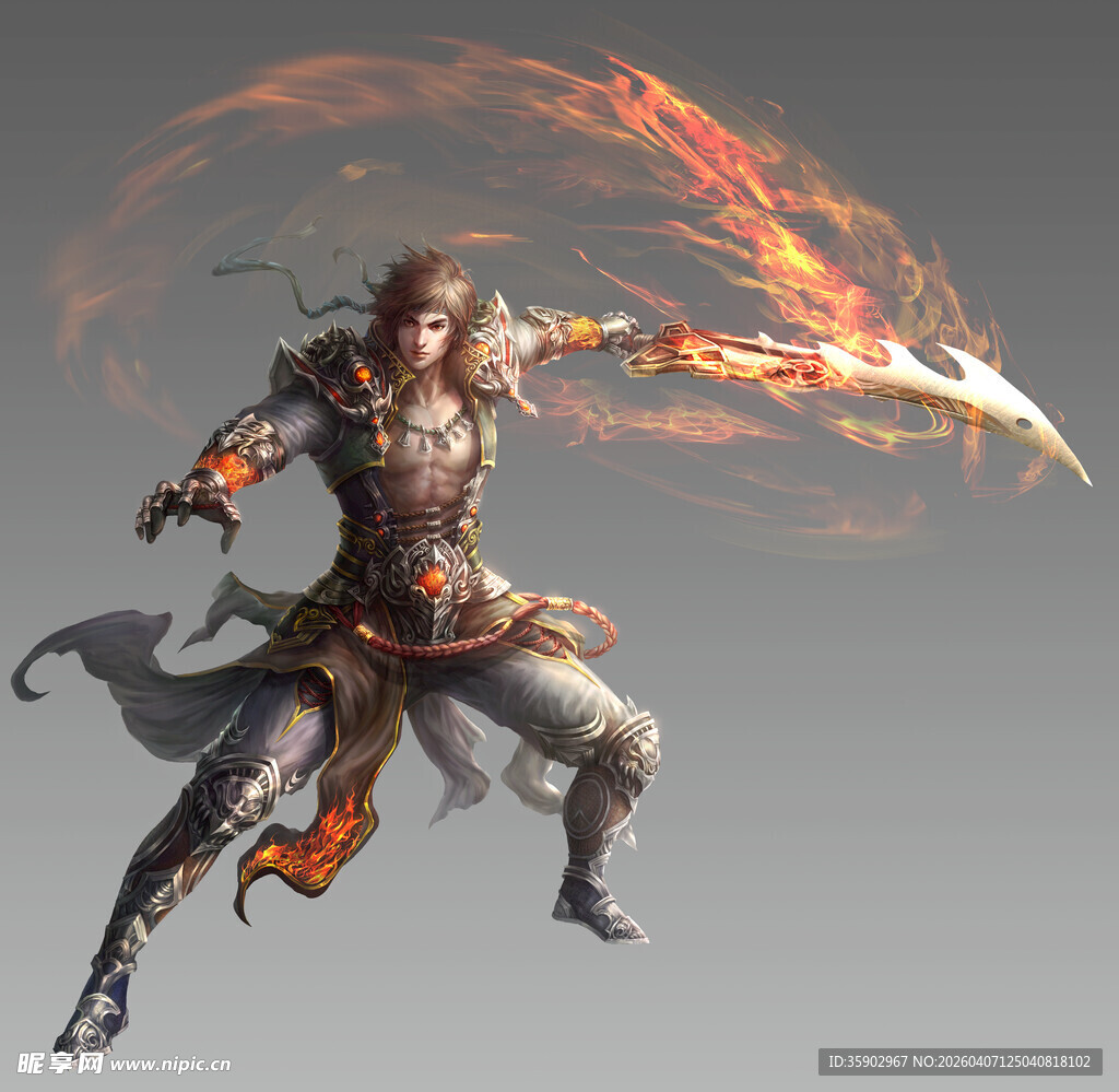 火焰战侠持刃腾空