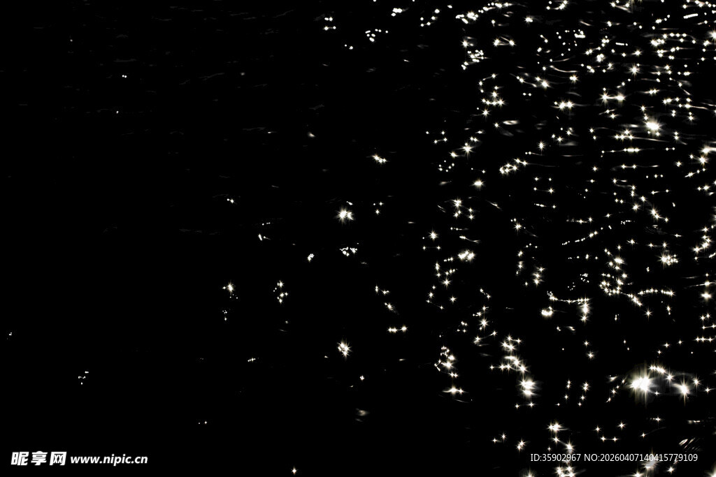 黑色背景下的闪烁光斑