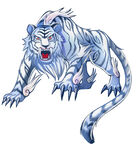 蓝纹白虎插画展现野性