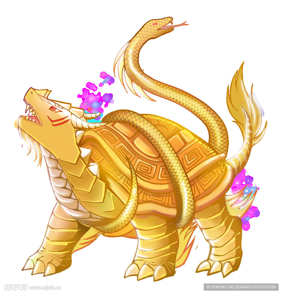 金色龙龟神兽形象