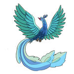 展翅飞翔的梦幻蓝凤凰