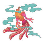 祥瑞金鱼游弋于祥云间