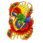 彩色凤凰图案设计