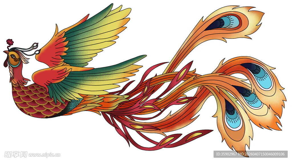 彩色凤凰图案