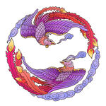 双凤环绕精美传统图案