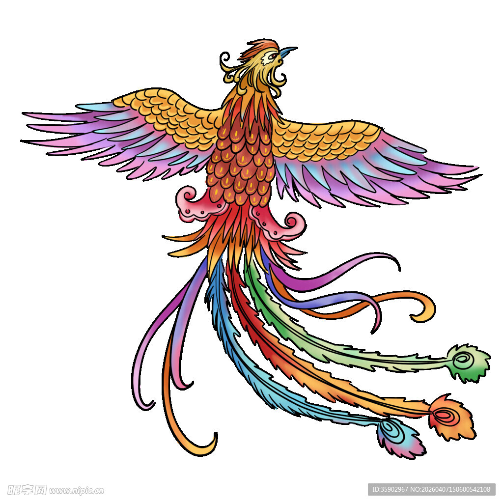 彩色凤凰图案