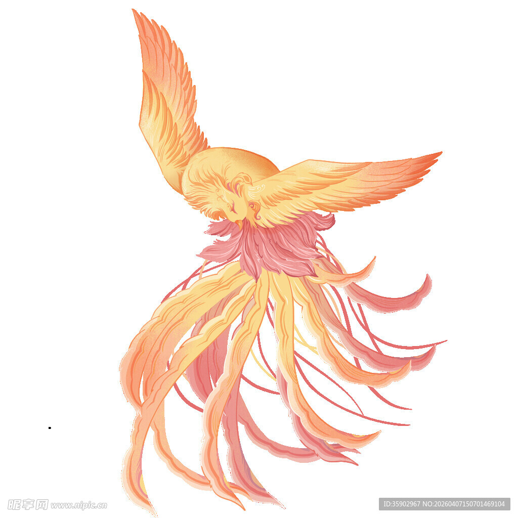 梦幻飘逸的彩色飞鸟形象