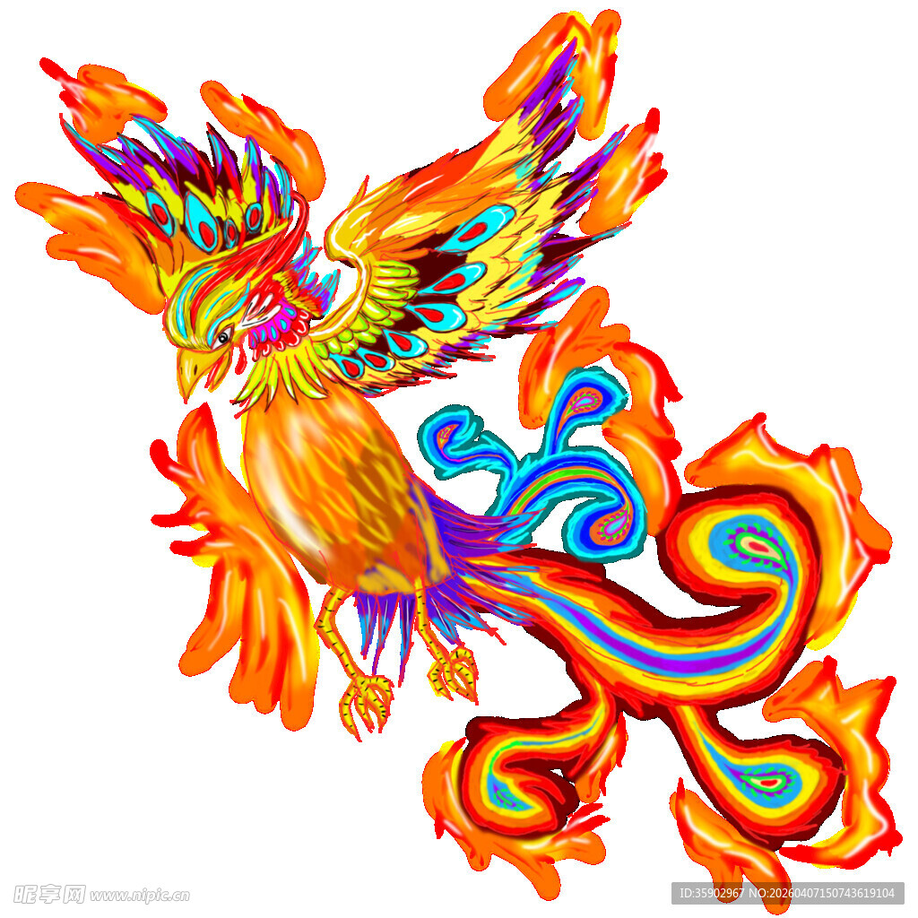彩色凤凰图案