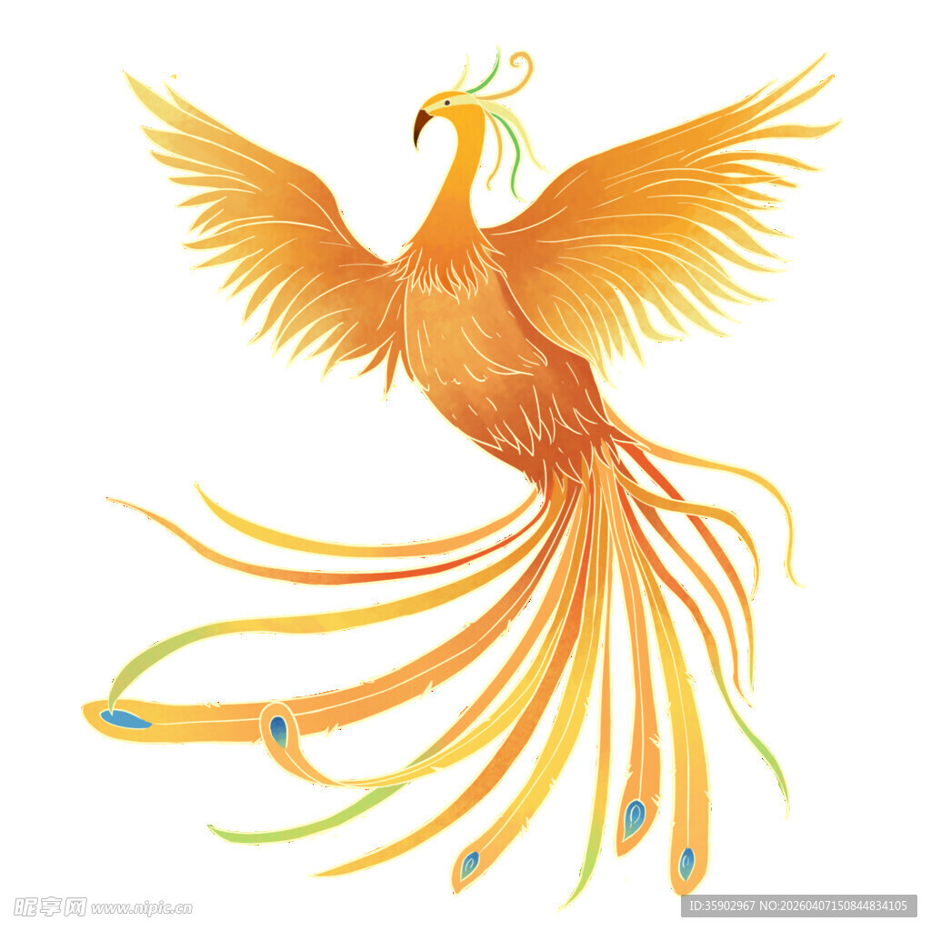 金色凤凰展翅图