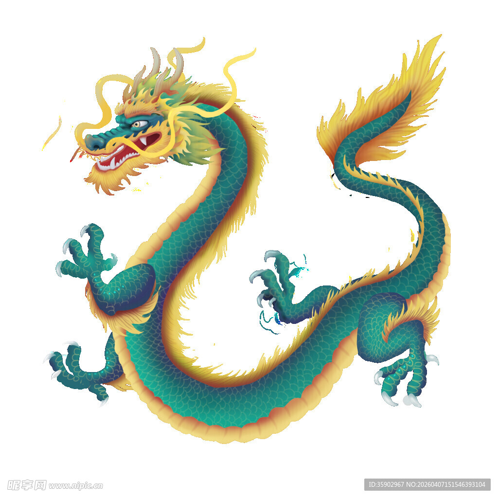 中国传统彩色祥龙图案