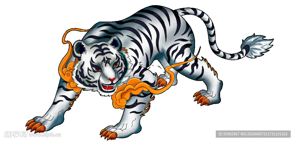奔跑的装饰风格老虎