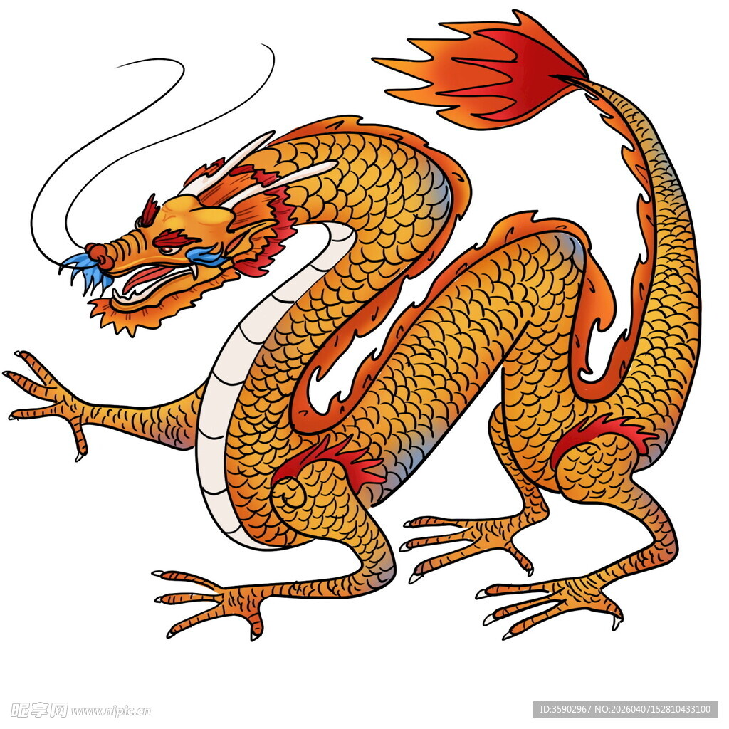 传统中式金色祥龙图案