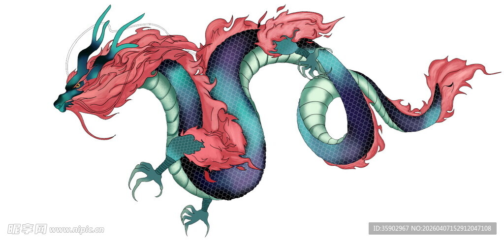 彩色神龙图案