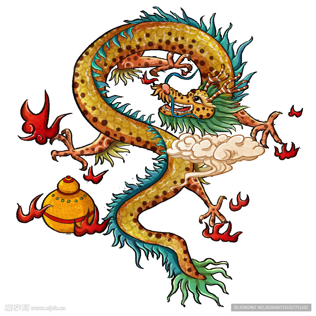 传统中国龙形象图案