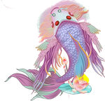 梦幻彩色鱼尾精灵形象