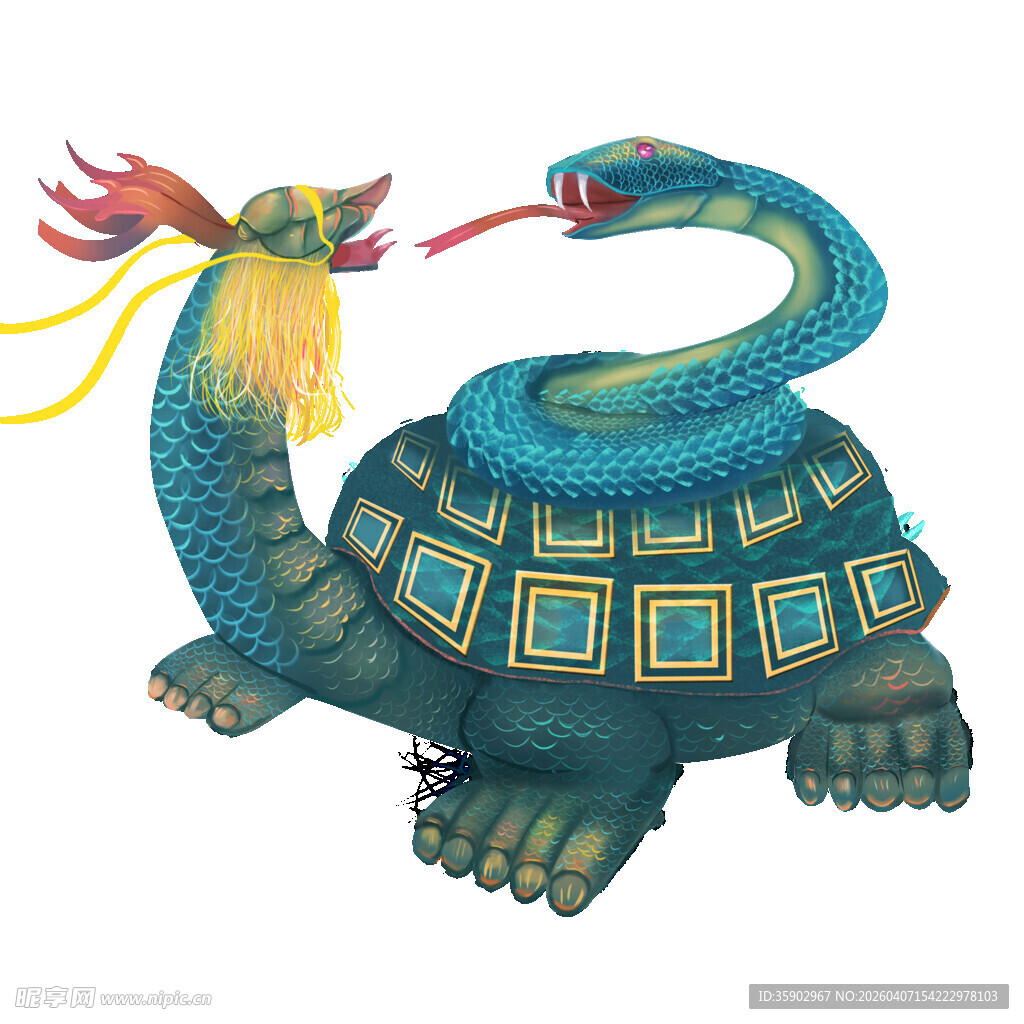 神话神兽玄武插画形象