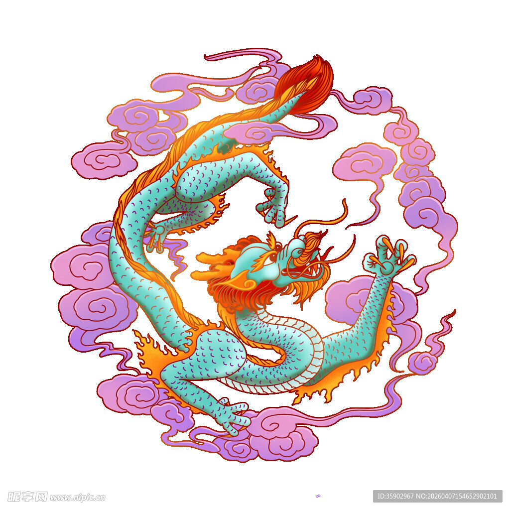 传统祥云龙纹图案