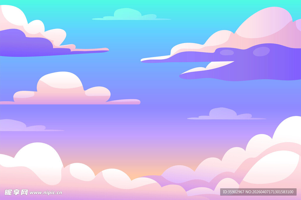梦幻天空中的浪漫云朵